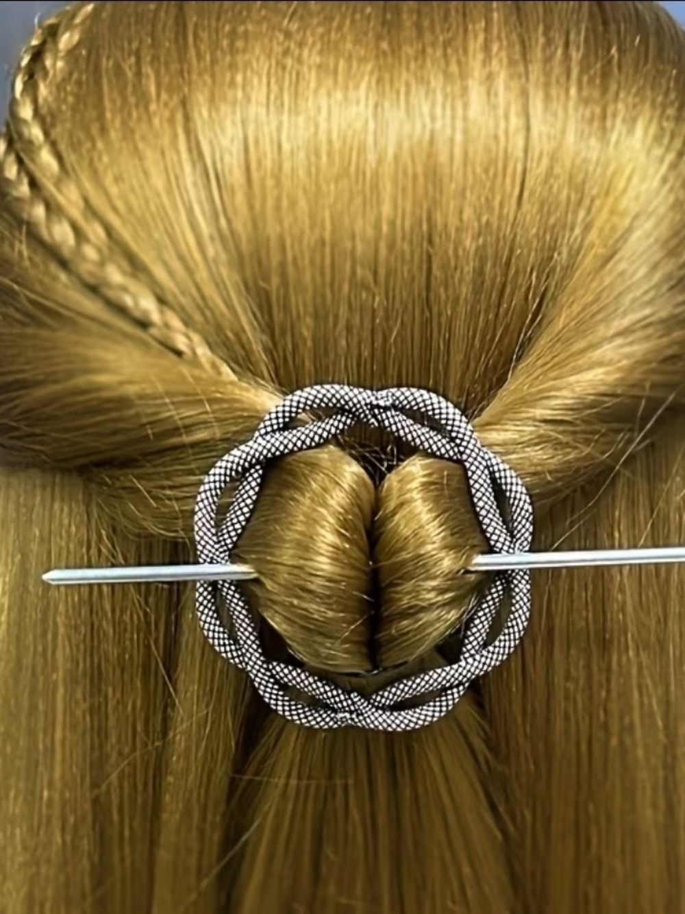 Braided Snake Knot Hair Pin with Silver Stick